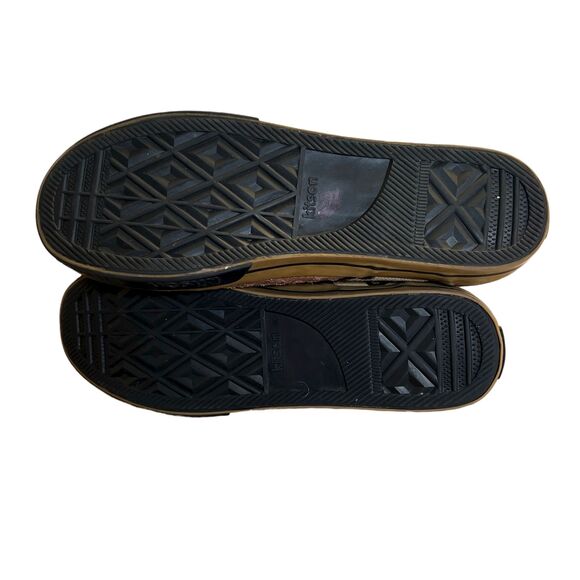 Kitson Los Angeles Bronze Leather and Animal Print Canvas Slip On Loafers Women' - Picture 4 of 8